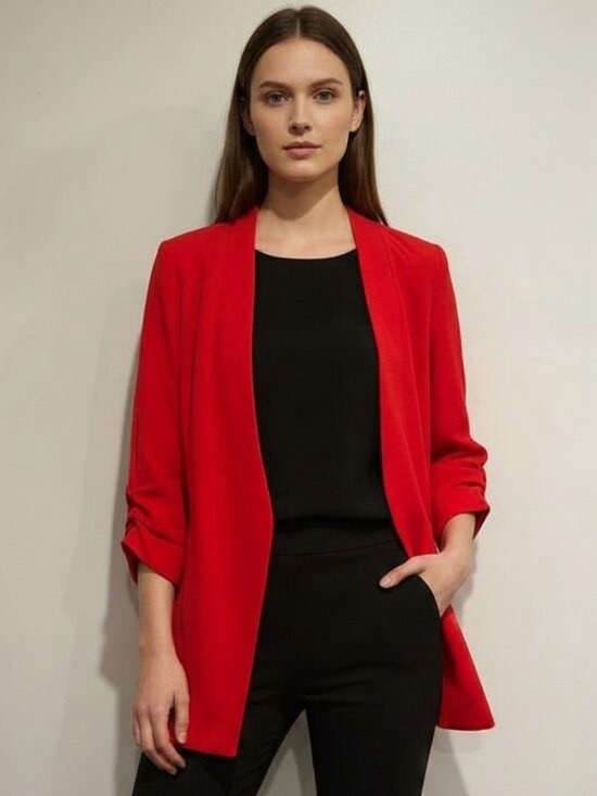 Babaton Jackets & Blazers - Babaton Power Hip Blazer in Vibrant Red Aritzia
